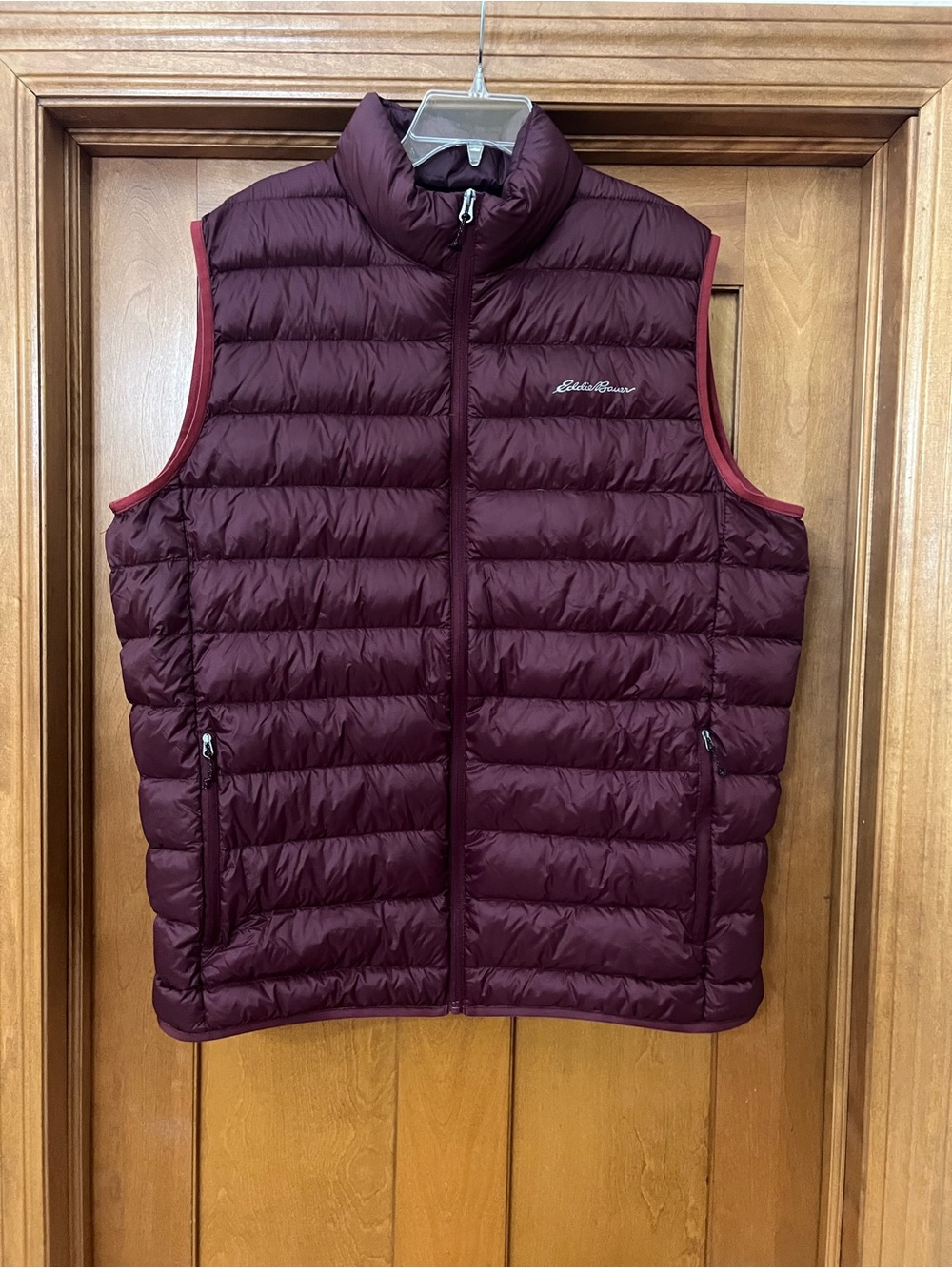 Eddie Bauer Maroon Quilted EB360 Down Vest Size XL TALL